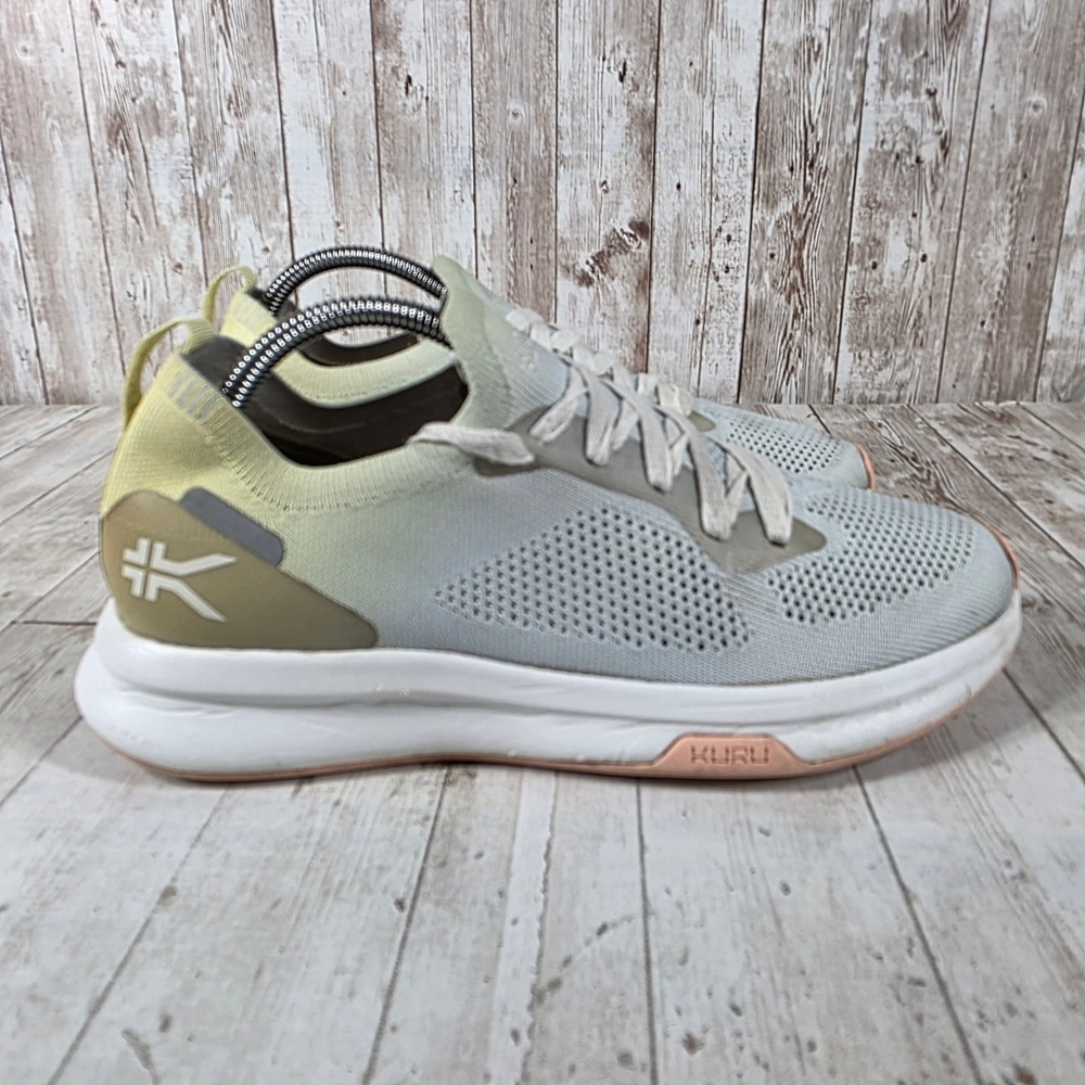 Kuru Atom Womens 9.5 Grey Sage Green Performance Walking Shoes Sneakers